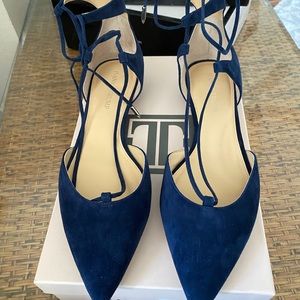 Ivanka Trump Navy suede flats